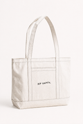 NO PANIC COFFEE beige cotton tote bag – front view