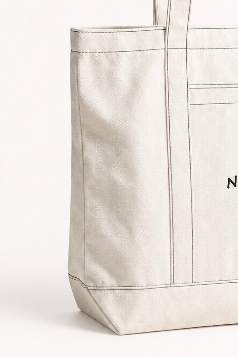 COTTON TOTE BAG BEIGE