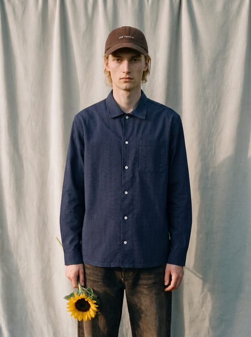 MADELEINE SHIRT PINSTRIPE BLUE